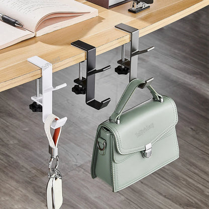 Adjustable Desk Edge Hook Gaming Headset Desk Hanger Student Backpack Storage Hanging Hook Punch-free Home Office Organizer