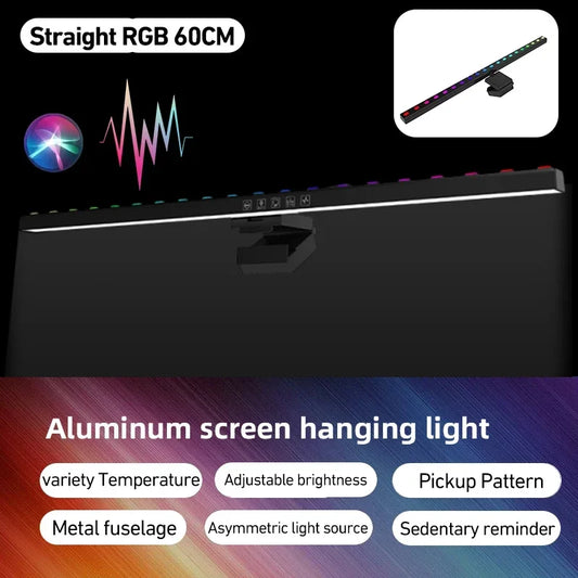 USB Stepless Dimming Monitor Light Bar Screen Hanging Lights Curved RGB Background Atmosphere Desk Pickup Lamp Reading Gaming