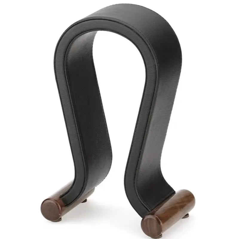 Universal Headphone Stand Wooden Leather Desk Headband Headphone Holder Rack for Airpods Max Beats Series Gaming Earphone Holder